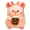 VOTIVA Jouets en Peluche Dessin animé Mignon thé au Lait Cochon en Peluche Jouet Compagnon for Enfants poupée Mignon Cochon C