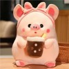 VOTIVA Jouets en Peluche Dessin animé Mignon thé au Lait Cochon en Peluche Jouet Compagnon for Enfants poupée Mignon Cochon C