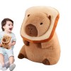 Qumiuu Capybara farci - Kawaii Peluches Capybara Peluche Jouet,Adorable Oreiller en Peluche Capybara avec Couvre-tête Amovibl