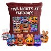 Zhongkaihua Five Nights Game Oreiller FNAF Snack Oreiller avec 6 Jouets en Peluche FNAF Poupées 50 x 36 cm Coussin Doux pour 