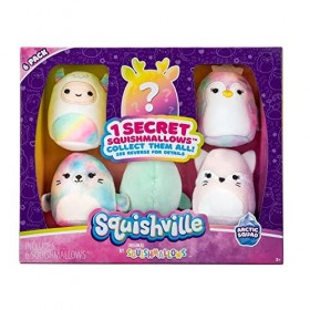 Squishville by Original Squishmallows Arctic Squad Plush - Six 2-inch Squishmallows Plush Including Gabby, Asher, Nadine, Tom