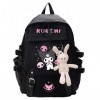 NA My Melody Sac à dos décole avec accessoire en peluche Ma mélodie Lala Kiki Cinnamoroll Pudding Chien Pompompurin Kuromi C