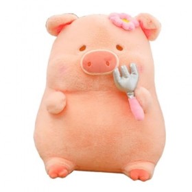 HYSTERIA Jouets en Peluche Poupée Cochon Gourmand Mignon et créatif, Jouet en Peluche Lulu, poupée Cochon Rose, Oreiller de C