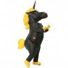 JYZCOS Costume gonflable de licorne noir, grand 