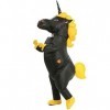 JYZCOS Costume gonflable de licorne noir, grand 