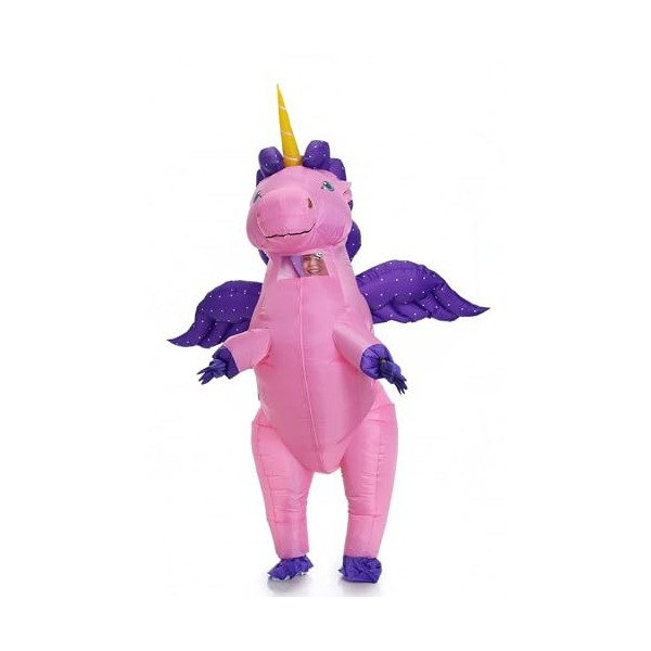 JYZCOS Costume de licorne gonflable volant, rose, grand 