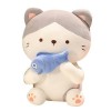 Dessin animé Chat en Peluche Jouet Mignon Chat câlin Poisson Oreiller en Peluche Animal Jouet Kawaii Chambre décoration Cadea