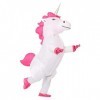 JYZCOS Costume gonflable de licorne blanc, grand 