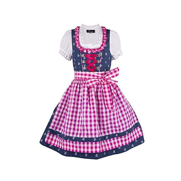 Ramona Lippert® Florence Robe de Costume Traditionnel 3 pièces pour Fille Bleu Rose - Bleu - 86/92