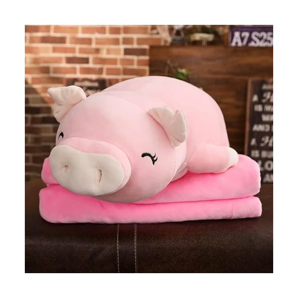 Cochon Doux Peluche Poupée Peluche Cochon Jouet Animal Doux en Peluche Chauffe-Mains Couverture Enfants Cadeaux 50cm 1