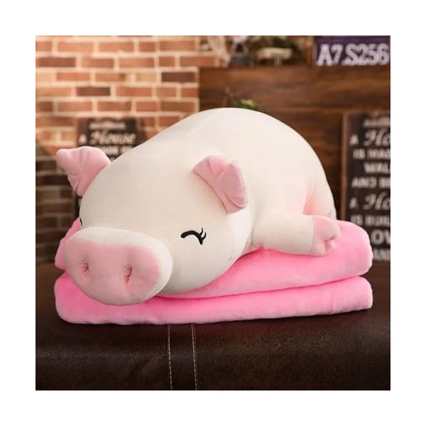 Cochon Doux Peluche Poupée Peluche Cochon Jouet Animal Doux en Peluche Chauffe-Mains Couverture Enfants Cadeaux 50cm 1