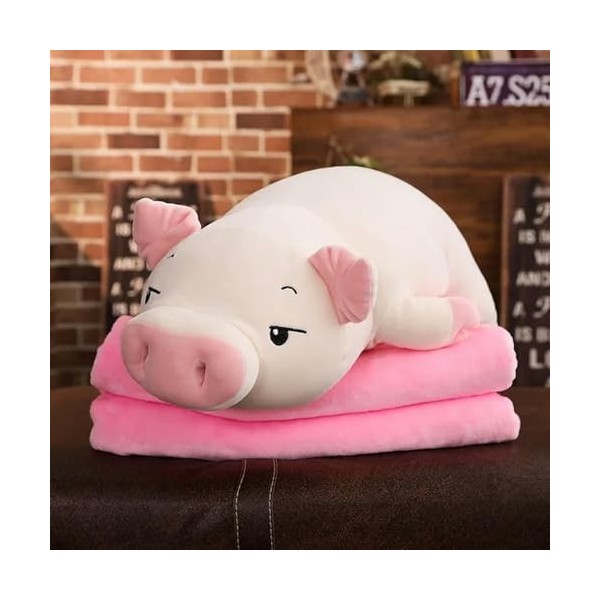 Cochon Doux Peluche Poupée Peluche Cochon Jouet Animal Doux en Peluche Chauffe-Mains Couverture Enfants Cadeaux 50cm 1