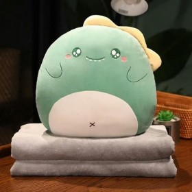 NOpinz Une variété de Styles Lapin Cochon Poulet Oreiller en Peluche avec Couverture Doux Dessin animé Animal Dinosaure Husky