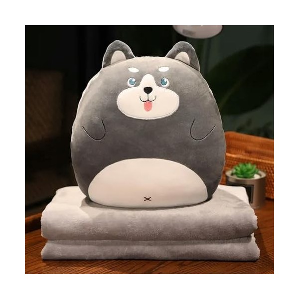 NOpinz Une variété de Styles Lapin Cochon Poulet Oreiller en Peluche avec Couverture Doux Dessin animé Animal Dinosaure Husky