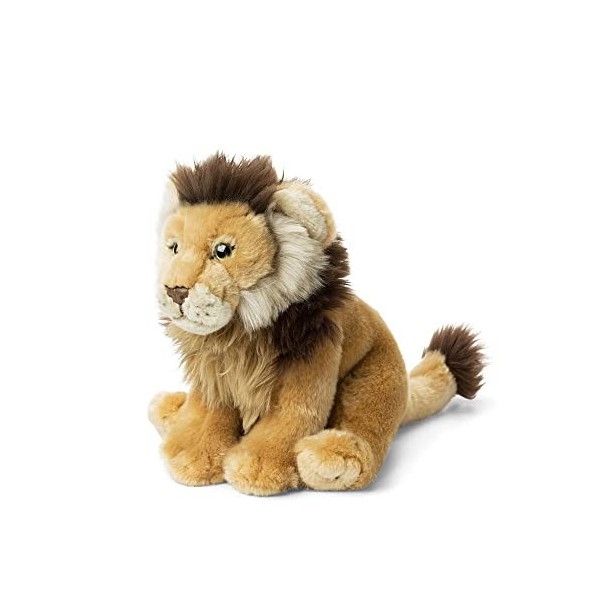 WWF - Peluche Lion - Peluche Réaliste avec de Nombreux Détails Ressemblants - Douce et Souple - Normes CE - Hauteur 23 cm