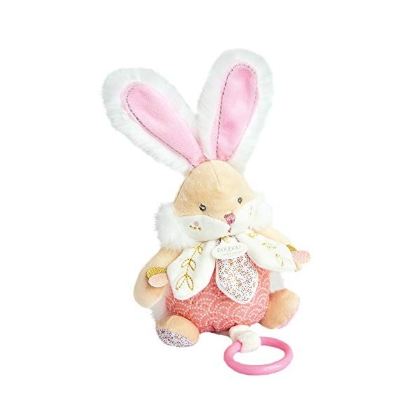 Doudou et Compagnie - Peluche Musicale Lapin - 17 cm - Rose - Lapin de Sucre - DC3492