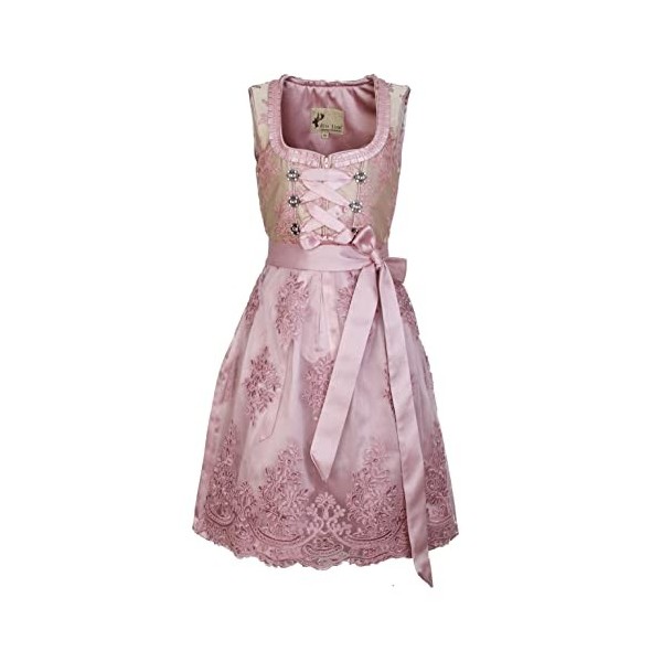 Alte Liebe Robe traditionnelle 2 pièces pour enfant avec tablier en dentelle Taille 104, 116, 128, 140, 152, 164, Rose, 6 ans