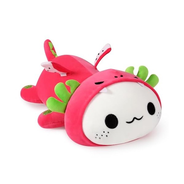 shownicer Peluche axolotl Kawaii Axolotl - Jouet - Cadeau pour enfants filles de 3 ans et plus fruit du dragon, 50 cm 