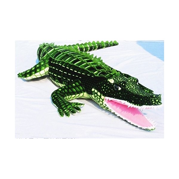 Tikwisdom Adorable peluche crocodile vert de 100 cm, grands animaux en peluche