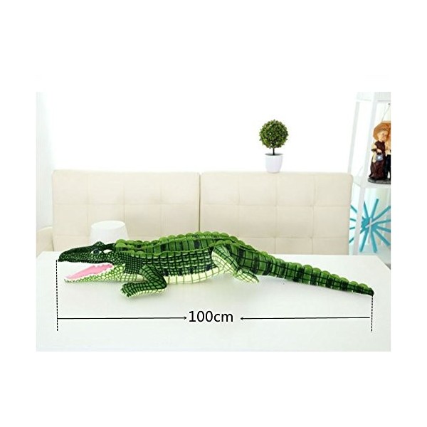 Tikwisdom Adorable peluche crocodile vert de 100 cm, grands animaux en peluche