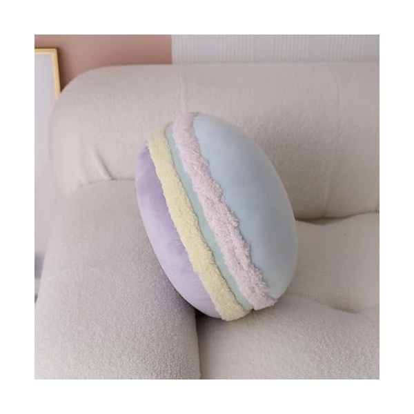 Nouveau Macaron De Couleur Unie Rond Gâteau Créatif en Peluche Poupée Coussin Cadeau Décoration De La Maison Anniversaire Cad