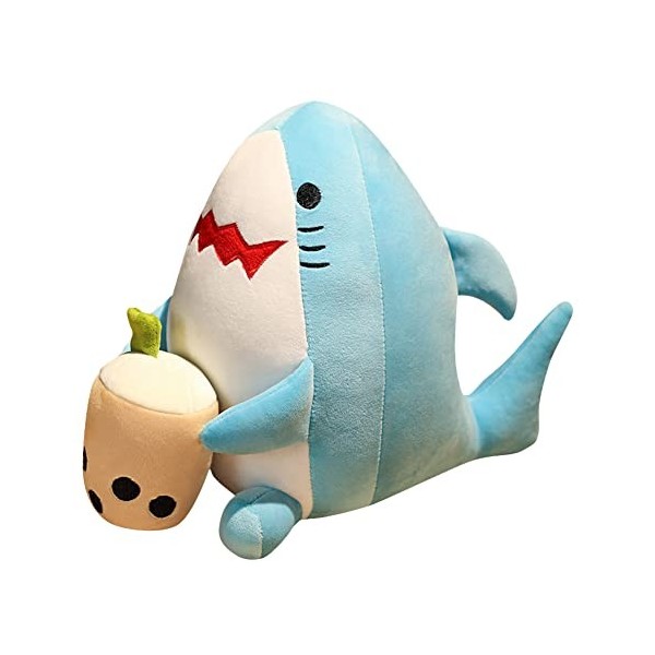 Requin en Peluche Oreiller Chat Peluche Coussin Peluche Requin Coussin Animal Oreillers en Peluche, Bubble Tea Peluche Boba e