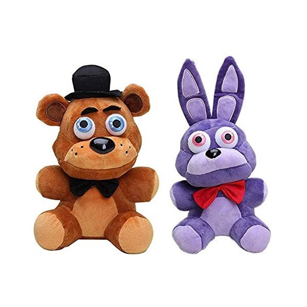 QJIRZB Bear Fazbear + Nightmare Bonnie Set Five Nights Game Plush Set FNAF Plushies FNAF Toys Sister Location for Kids Christ