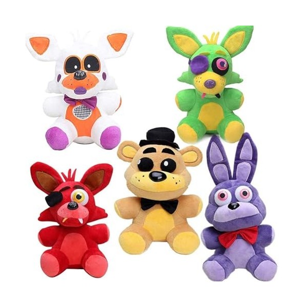 QJIRZB Bear Fazbear + Nightmare Bonnie Set Five Nights Game Plush Set FNAF Plushies FNAF Toys Sister Location for Kids Christ