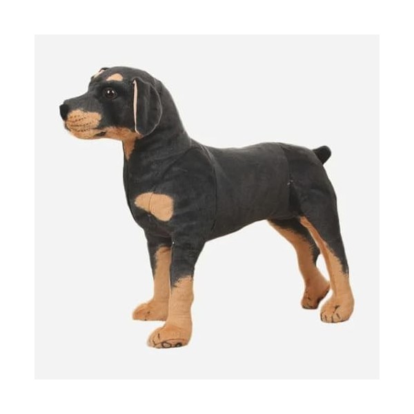 KiLoom Géant Réaliste Chien Jouet Réaliste en Peluche Rottweiler Chien Peluche Jouets Cadeau pour Enfants 35cm 1