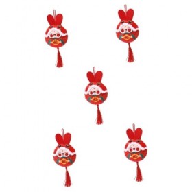 ibasenice 5 Pièces Pendentif Lapin Animal En Peluche Nouvel An Chinois Pendentifs De Mascotte De Lapin 2023 Année De La Poupé