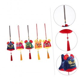 VICASKY 5 Pièces Poupée Tigre du Zodiaque Décor du Nouvel an Chinois Décoration De Bureau Mascotte Tigre Jouet Pendentif Tigr