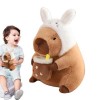 BUKBAG Peluche Capybara farcie - Kawaii Peluches Capybara Jouet | Couvre-tête Amovible, Adorable Peluche Capybara, Jouet pour