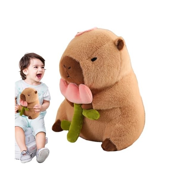 BUKBAG Peluche Capybara farcie - Kawaii Peluches Capybara Jouet | Couvre-tête Amovible, Adorable Peluche Capybara, Jouet pour