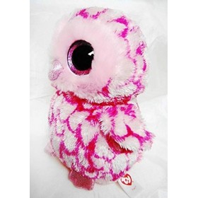 Ty - TY36094 - Beanie Boos - Peluche Pinky Hibou Rose 15 cm