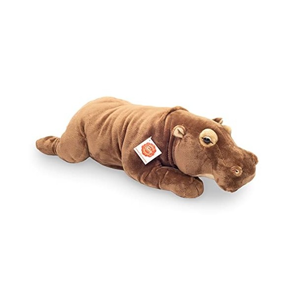 Teddy Hermann Hippopotame Couché Doudou Animal exotique en peluche 48 cm