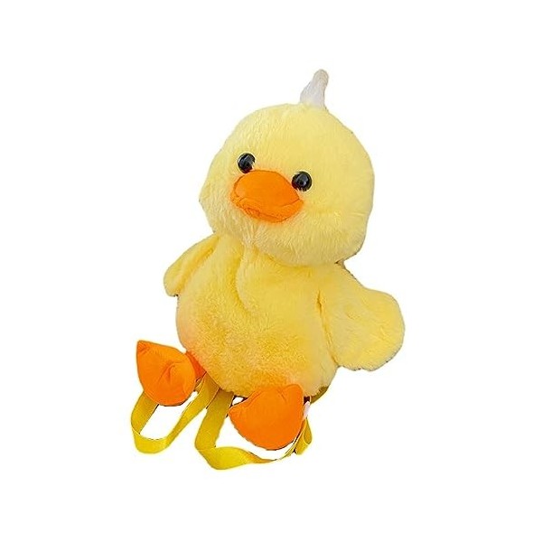 DANETI Sac à dos petit canard jaune sac à dos en peluche peluche Animal canard sac de bande dessinée scolaire filles cadeaux 