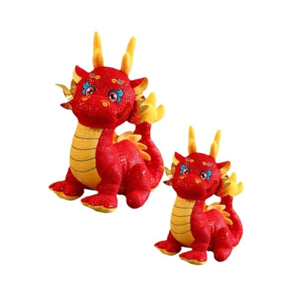 ibasenice 2 Pièces Poupée De Dragon Chinois Jouet Dragon du Nouvel an Chinois Jouet du Zodiaque Dragon Jouet du Nouvel an Orn