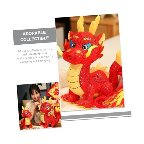 ibasenice 2 Pièces Poupée De Dragon Chinois Jouet Dragon du Nouvel an Chinois Jouet du Zodiaque Dragon Jouet du Nouvel an Orn