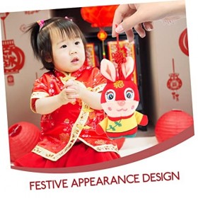 Totority 6 Pièces Poupée De Lapin Jouet en Peluche De Lapin Ornements Feng Shui Poupée De Lapin en Peluche en Peluche Année d