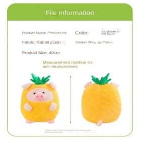 VOTIVA Jouets en Peluche Poupée Cochon Ananas créative et Mignonne, Jouet en Peluche, transformé en Cochon, Oreiller for Fill
