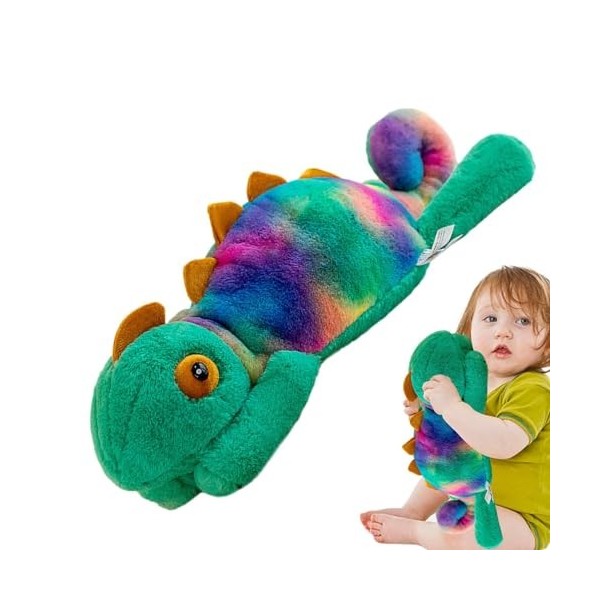 Vesone Peluche Jouet caméléon - Peluches simulées caméléon en Peluche - Adorable Oreiller en Peluche caméléon, Jouet caméléon