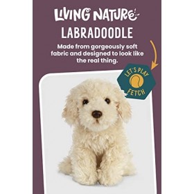 Peluche Living Nature - Chien Labradoodle en peluche 20 cm 