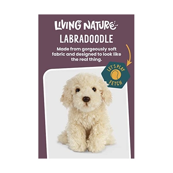 Peluche Living Nature - Chien Labradoodle en peluche 20 cm 