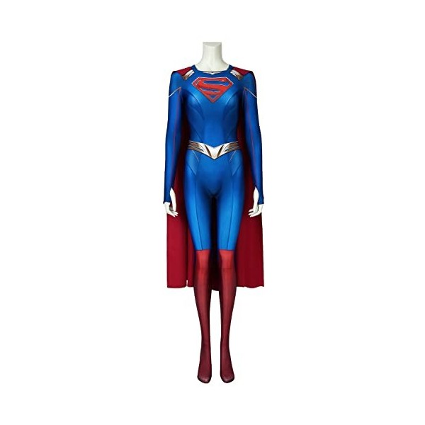 Applysu Combinaison de cosplay Superhero pour adolescents adultes, tenue kara avec cloak