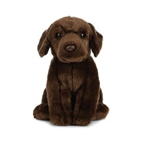 Peluche Living Nature - Chien Labrador en peluche, brun chocolat 20 cm 