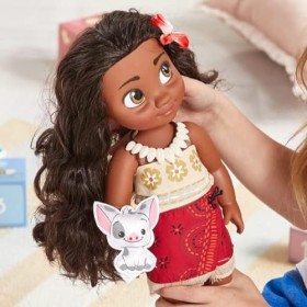Disney&nbsp;Store Poupée Vaiana, Collection Animator, 39&nbsp;cm / 15" avec Chevelure réaliste et Tenue, Peluche Pua en Satin, poupée p