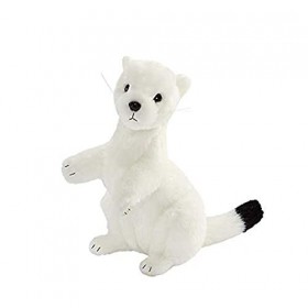 Anima Peluche Hermine Blanche Dressée 23cmH