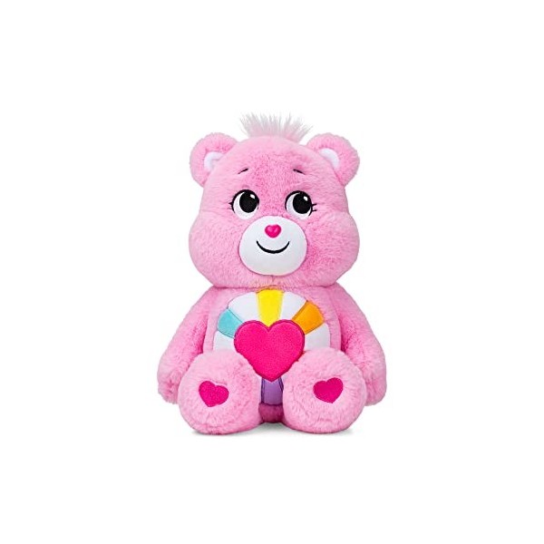 Care Bears 22139 14 inch Medium Plush Hopeful Heart Bear, Collectable Cute Plush Toy, Cuddly Toys for Children, Soft Toys for