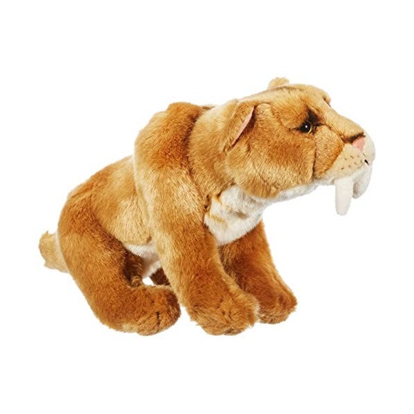 Living Nature Jouet en Peluche Tigre préhistorique à Dents de Sabre en Peluche 30 cm 