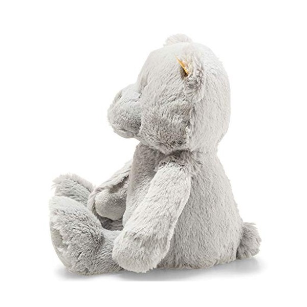 Steiff Bearzy Ours en Peluche, Gris, 28 cm, à câliner et à Jouer, pour bébés et Enfants, Doux pour la Peau de bébé, Lavable e
